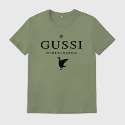 Мужская футболка хлопок Гусси черный - сделано в России