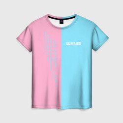 Женская футболка 3D Summer-pink and blue