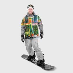 Накидка на куртку 3D Разноцветные дома и кактусы - фото 2