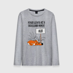 Мужской лонгслив хлопок Хитрый ленивый лисёнок  