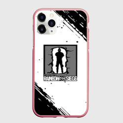 Чехол для iPhone 11 Pro Max матовый Rainbow six текстура лого шутер