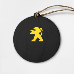 Деревянная игрушка круг Peugeot logo yellow