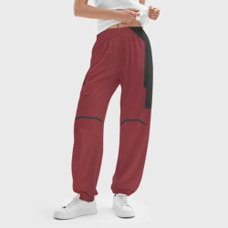 Женские джоггеры оверсайз 3D Красно-черный низ костюма - фото 2