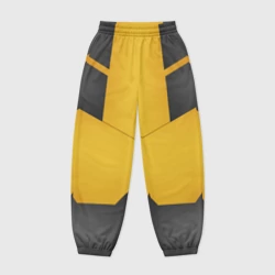 Женские джоггеры оверсайз 3D Чёрно-жёлто низ костюма
