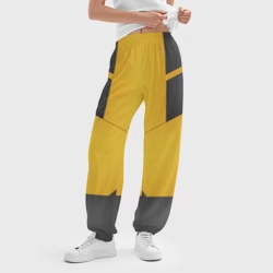 Женские джоггеры оверсайз 3D Чёрно-жёлто низ костюма - фото 2