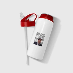 Бутылка для воды с трубочкой No god please no - офис - фото 2