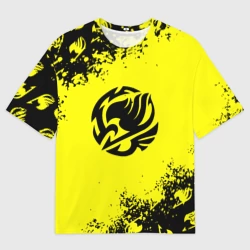 Мужская футболка oversize 3D Хвост феи текстура аниме