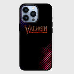 Чехол для iPhone 13 Pro Valheim logo pattern