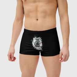 Мужские купальные плавки 3D Blink-182 glitch - фото 2