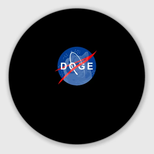 Круглый коврик для мышки Doge мем