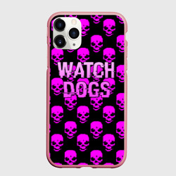 Чехол для iPhone 11 Pro Max матовый Watch dogs neon skull