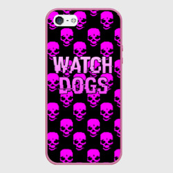 Чехол для iPhone 5/5S матовый Watch dogs neon skull