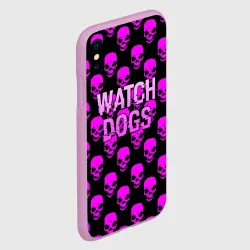 Чехол для iPhone XS Max матовый Watch dogs neon skull - фото 2