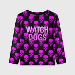 Детский лонгслив 3D Watch dogs neon skull
