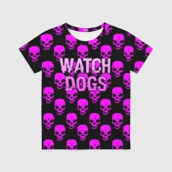 Детская футболка 3D Watch dogs neon skull