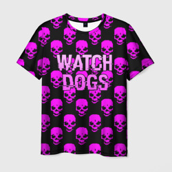 Мужская футболка 3D Watch dogs neon skull