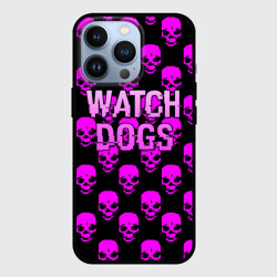 Чехол для iPhone 13 Pro Watch dogs neon skull