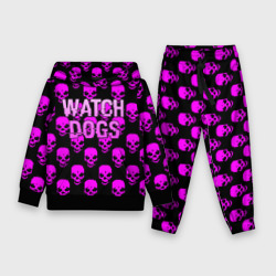 Детский костюм с толстовкой 3D Watch dogs neon skull