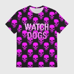 Мужская футболка 3D Watch dogs neon skull