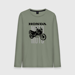 Мужской лонгслив хлопок Honda - moto