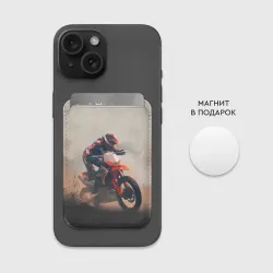 Картхолдер Magsafe магнитный Мотоциклист - гонка - фото 2