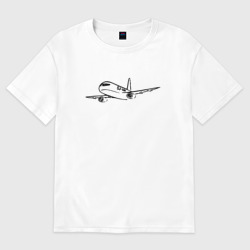 Женская футболка хлопок Oversize Суперджет-100 черный