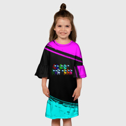 Детское платье 3D Among us neon colors - фото 2