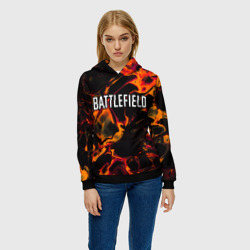 Женская толстовка 3D Battlefield red lava - фото 2