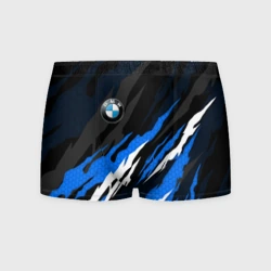Мужские трусы 3D БМВ - синий гексагон 