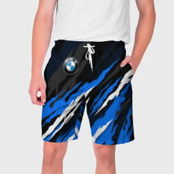 Мужские шорты 3D БМВ - синий гексагон 