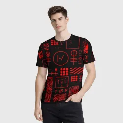 Мужская футболка 3D Twenty one pilots pattern rock - фото 2