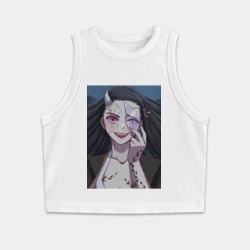 Женская укороченная майка-топ хлопок Клинок, рассекающий демонов Нэдзуко Камадо