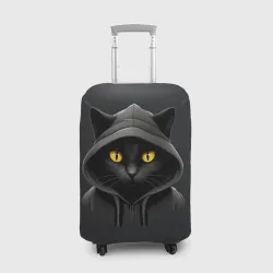 Чехол для чемодана 3D Кот-хакер в капюшоне