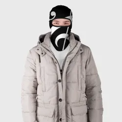 Балаклава 3D Скрипичный и басовый ключи - белые на чёрном - фото 2