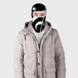 Балаклава 3D Скрипичный и басовый ключи - белые на чёрном - фото 2