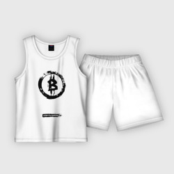 Детская пижама с шортами хлопок Биткоин - криптовалюта символ