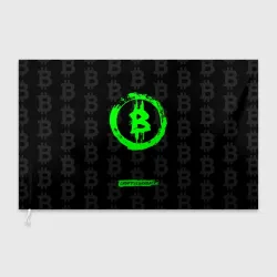 Флаг 3D Биткоин - салатовый неон
