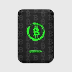 Картхолдер Magsafe магнитный Биткоин - салатовый неон