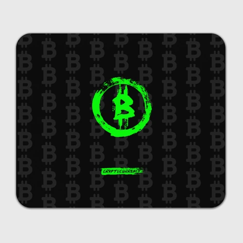 Прямоугольный коврик для мышки Биткоин - салатовый неон
