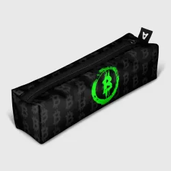 Пенал школьный 3D Биткоин - салатовый неон