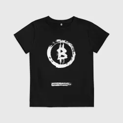 Детская футболка хлопок Биткоин белый - криптовалюта