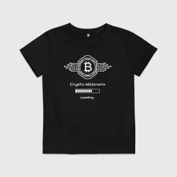 Детская футболка хлопок Биткоин белый - миллионер загружается