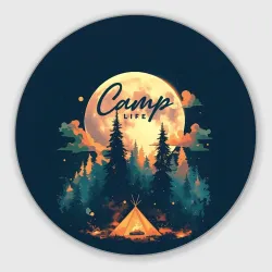 Круглый коврик для мышки Camp life