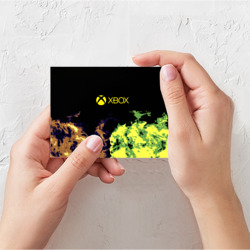Открытка с принтом Xbox game flame для любого человека, вид спереди №2. Цвет основы: белый