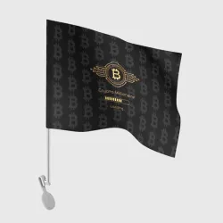 Флаг для автомобиля Биткоин миллионер - золотой