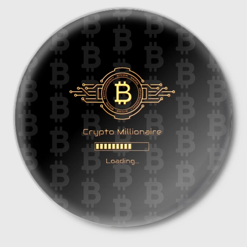 Значок Биткоин миллионер - золотой