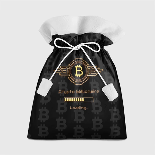 Подарочный 3D мешок Биткоин миллионер - золотой