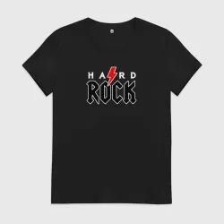 Женская футболка хлопок Hard rock on dark