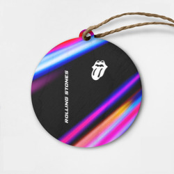 Деревянная игрушка круг Rolling Stones neon rock lights