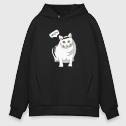 Мужское светящееся худи Толстый кот - Бендер мем